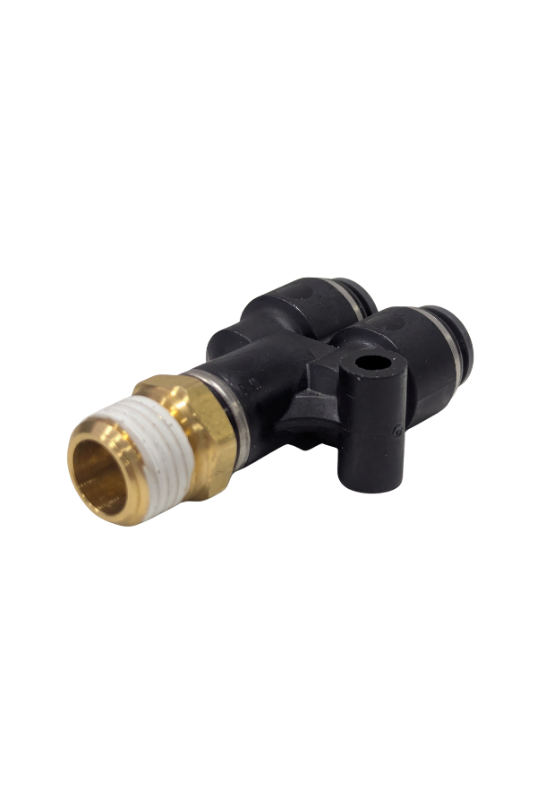DOT Fitting - Male Branch Y - 1/4" Threaded NPT to 1/4" Push / 1/4" Push