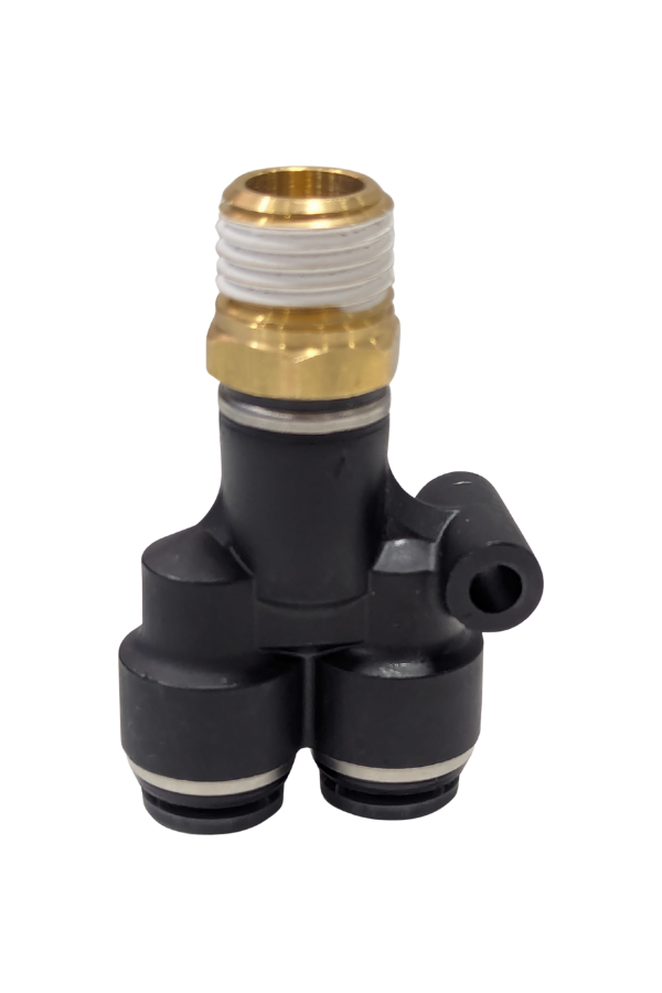 DOT Fitting - Male Branch Y - 1/4" Threaded NPT to 1/4" Push / 1/4" Push