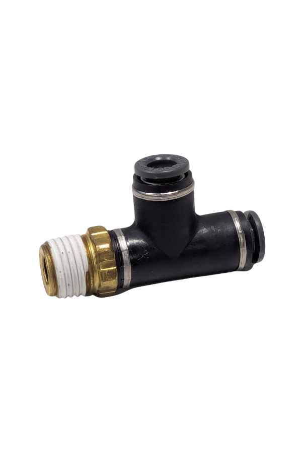 DOT Fitting - Airline Tee - 1/4" Threaded NPT - 1/4"Push - 1/4" Push