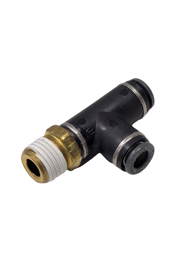 DOT Fitting - Airline Tee - 1/4" Threaded NPT - 1/4"Push - 1/4" Push