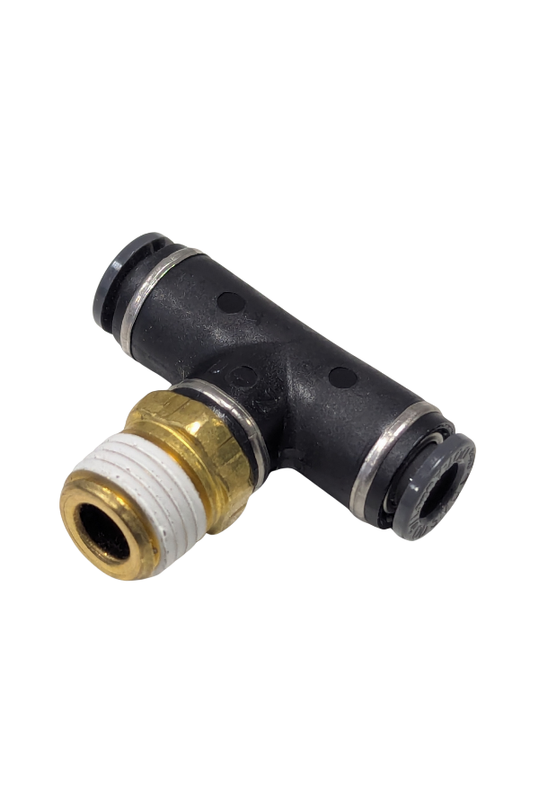 DOT Fitting - Airline Tee - 1/4" PTC - 1/4" Threaded NPT - 1/4" PTC