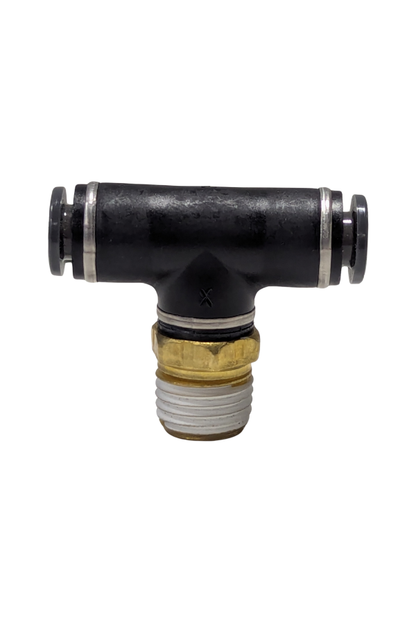 DOT Fitting - Airline Tee - 1/4" PTC - 1/4" Threaded NPT - 1/4" PTC